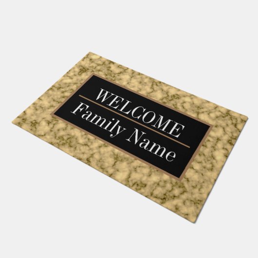 大理石モダンエレガント歓迎 ドアマット (アングル)