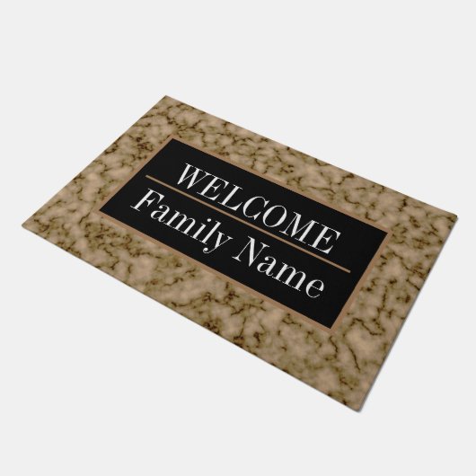 大理石モダンエレガント歓迎 ドアマット (アングル)