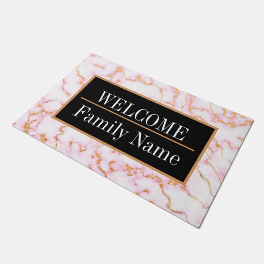 大理石モダンエレガント歓迎 ドアマット (アングル)