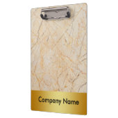 大理石モダンエレガント金ゴールドフェイクフォイル会社のロゴ クリップボード (左)