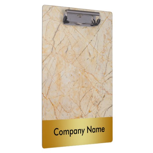 大理石モダンエレガント金ゴールドフェイクフォイル会社のロゴ クリップボード (右)