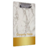 大理石モダンエレガント金ゴールドフェイクフォイル会社のロゴ クリップボード (右)