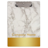 大理石モダンエレガント金ゴールドフェイクフォイル会社のロゴ クリップボード (正面)