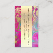 大理石モダンエレガント金ゴールドブラック,はさみ 名刺 (裏面)