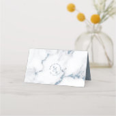 大理石モダングリッターテーブルプレイスダスティブルーID816 プレイスカード (裏面)