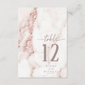 大理石モダングリッターテーブル番号バラ金ゴールドID816 招待状 (正面)