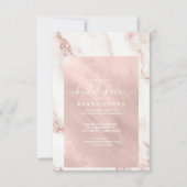 大理石モダングリッターブライダルシャワーローズゴールドID816 招待状 (正面)