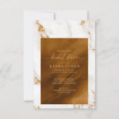 大理石モダングリッターブライダルシャワー金ゴールドID816 招待状 (正面)