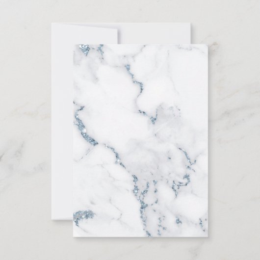 大理石モダングリッターリハーサルディナーブルーID816 招待状 (裏面)
