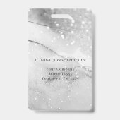 大理石モダングリッター従業員の写真IDバッジ バッジ (裏面)