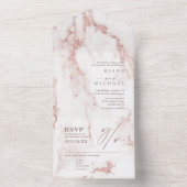 大理石モダングリッター結婚のバラ金ゴールドID816 オールインワン招待状 (内側)