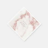 大理石モダングリッター結婚のバラ金ゴールドID816 スタンダードカクテルナプキン (角)