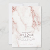 大理石モダングリッター結婚のバラ金ゴールドID816 セーブザデート (裏面)