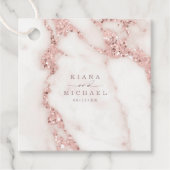 大理石モダングリッター結婚のバラ金ゴールドID816 フェイバータグ (正面)