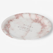 大理石モダングリッター結婚のバラ金ゴールドID816 ペーパープレート (アングル)