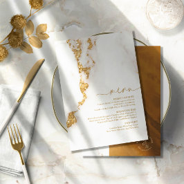 大理石モダングリッター結婚の金ゴールドID816