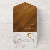 大理石モダングリッター結婚の金ゴールドID816 オールインワン招待状 (外側)