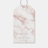 大理石モダングリッター結婚の金ゴールドID816 ギフトタグ (正面)