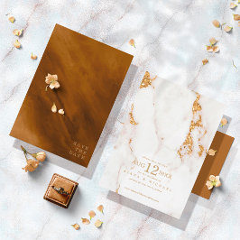 大理石モダングリッター結婚の金ゴールドID816 セーブザデート