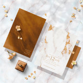 大理石モダングリッター結婚の金ゴールドID816 セーブザデート