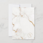 大理石モダングリッター結婚の金ゴールドV2 ID816 出欠カード (裏面)