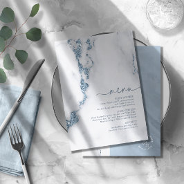 大理石モダングリッター結婚ズダスティブルーID816