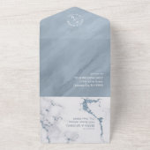 大理石モダングリッター結婚ズダスティブルーID816 オールインワン招待状 (外側)