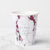 大理石モダングリッター結婚ズBurgundy ID816 紙コップ (正面)