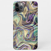 大理石モダンスタイリッシュ渦巻きアートのモチーフ iPhoneケース (裏面)