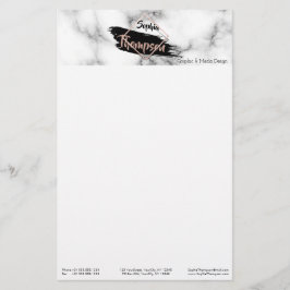 大理石モダンストロークグリッター名 便箋