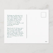 大理石モダンダークグリーンホリデーフォトカード シーズンポストカード (裏面)