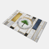 大理石モダントロピカルパームファミリー名 ドアマット (アングル)