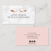 大理石モダンバラ金ゴールドまつげエクステンション 名刺 (正面/裏面)