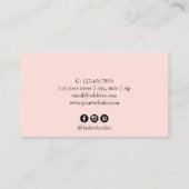 大理石モダンバラ金ゴールドまつげエクステンション 名刺 (裏面)