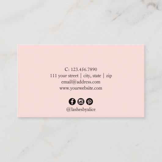 大理石モダンバラ金ゴールドまつげエクステンション 名刺 (裏面)