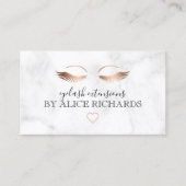 大理石モダンバラ金ゴールドまつげエクステンション 名刺 (正面)