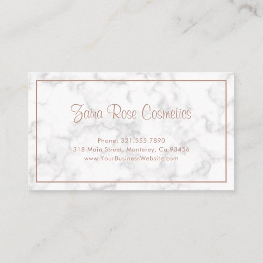 大理石モダンバラ金ゴールドスクリプトエレガントビジネス ロイヤリティカード (裏面)