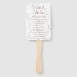 大理石モダンバラ金ゴールドスクリプト結婚式 プログラム ハンドファン