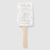 大理石モダンバラ金ゴールドスクリプト結婚式 プログラム ハンドファン (裏面)