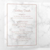 大理石モダンバラ金ゴールドスクリプ結婚ト 三つ折り招待状 (内部最初)