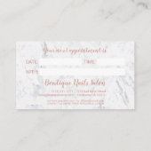 大理石モダンバラ金ゴールドタイポグラフィ 予約カード (裏面)