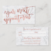 大理石モダンバラ金ゴールドタイポグラフィ 予約カード (正面/裏面)