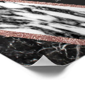 大理石モダンバラ金ゴールドトリム六角シーティングチャート ポスター (角)