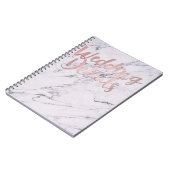 大理石モダンバラ金ゴールドピンク結婚ズ詳細 ノートブック (左側)