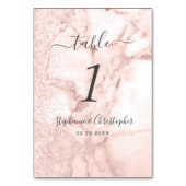 大理石モダンバラ金ゴールド結婚グリッター テーブルナンバー (裏面)