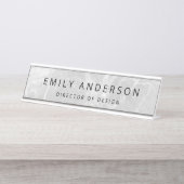 大理石モダンパーソナライズされた石 デスクネームプレート (正面)