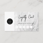 大理石モダンビジネスロゴQRコードロイヤリティ 名刺 (正面)