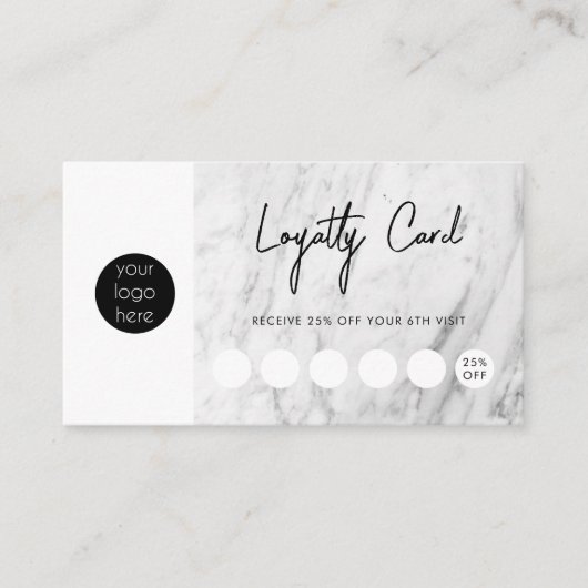 大理石モダンビジネスロゴQRコードロイヤリティ 名刺 (正面)