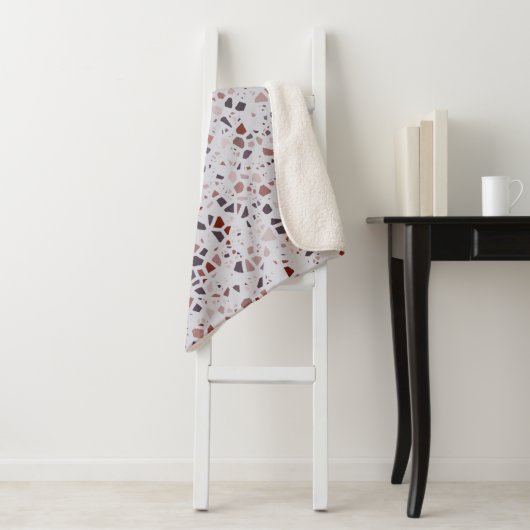 大理石モダンピンクテラゾパターン シェルパブランケット (インサイチュ)