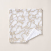 大理石モダンフェイク金ゴールドグリッター バスタオルセット (ウォッシュタオル)